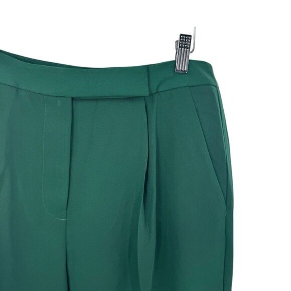 Tuckernuck NEW Green Pleated Duncan High Rise Straight Leg Trouser Pant Size 8 - Picture 5 of 9